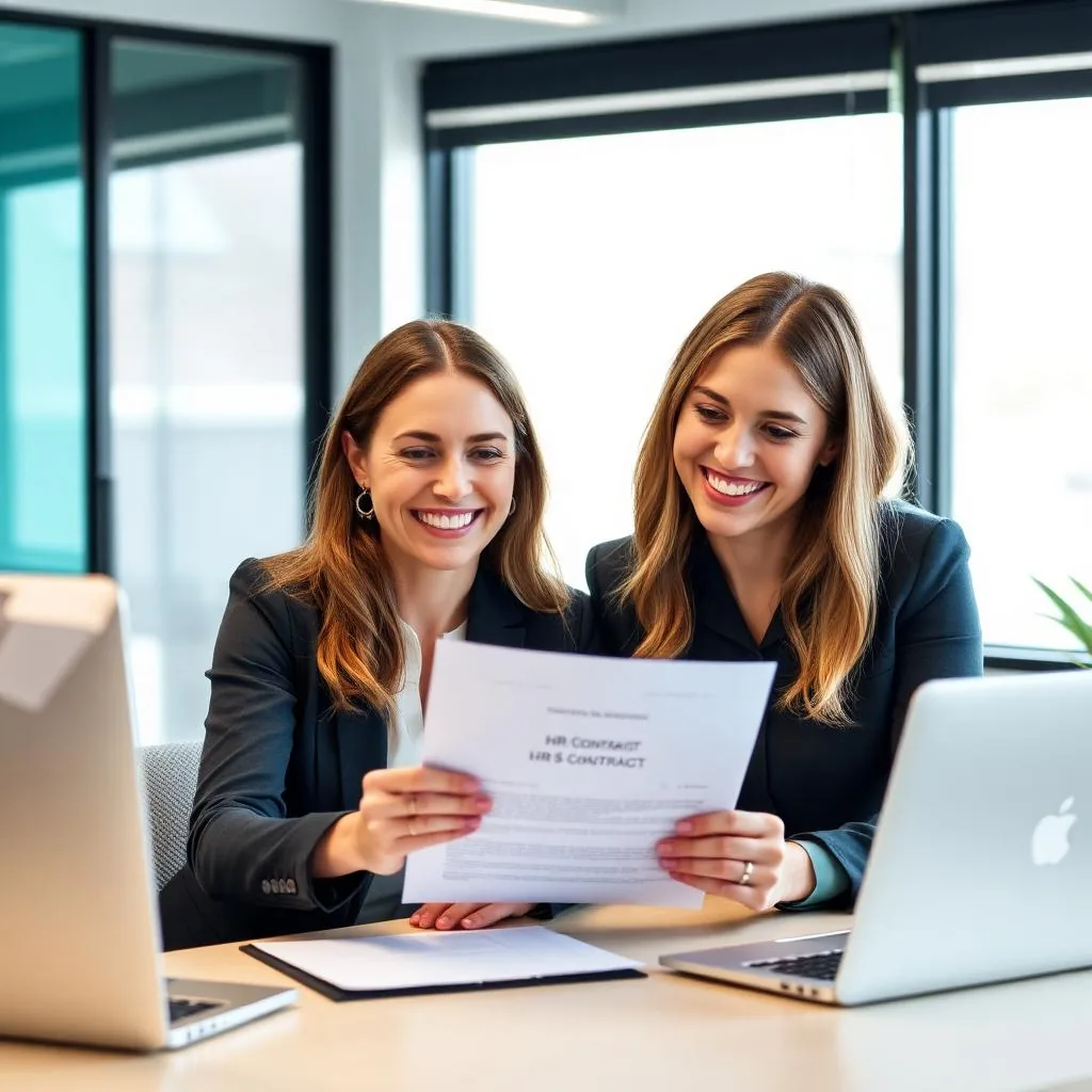 HR experts reviewing an employment contract
