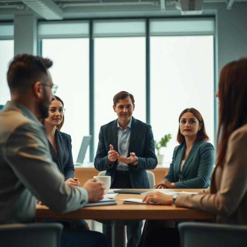 Employment relations advisor with a client