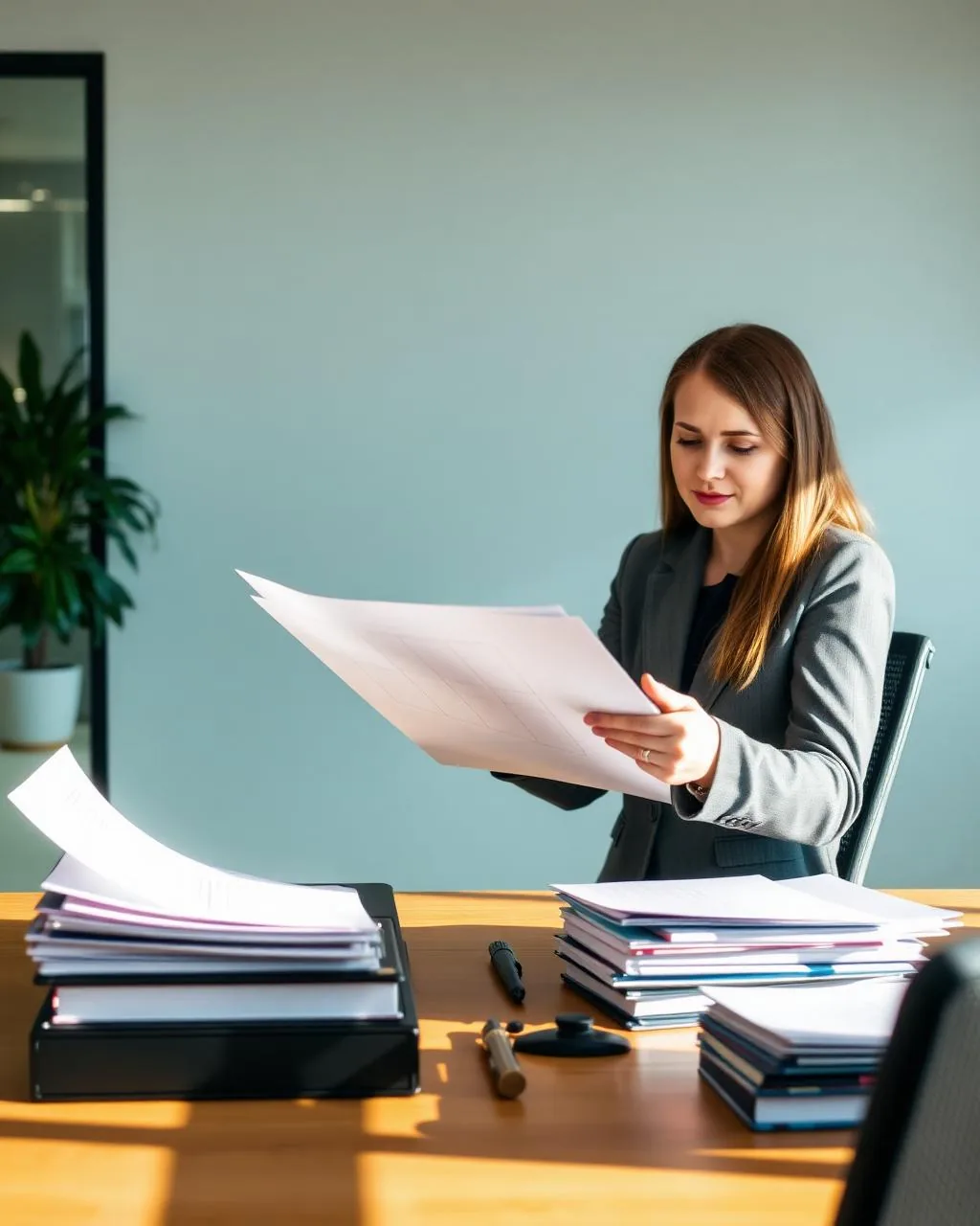 HR compliance consultant reviewing employment records